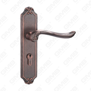 Poignée de porte Tirer la poignée de la quincaillerie de porte en bois Handle de verrouillage Poignée de porte sur plaque pour la mousse de serrure à mortaise par alliage de zinc ou poignée de plaque de porte en acier (ZM40378-DAC)
