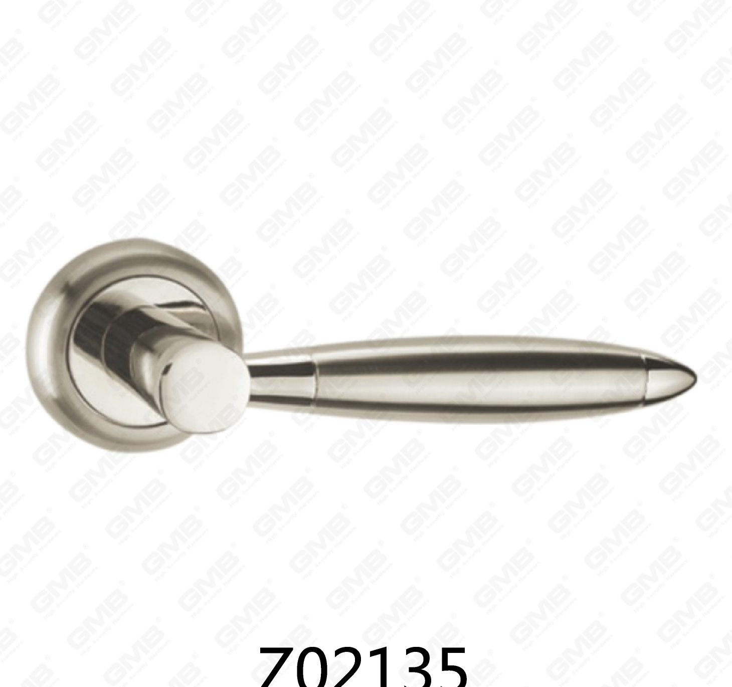 Poignée de porte en aluminium en alliage de zinc et rosette avec rosette ronde (Z02135)