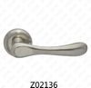 Poignée de porte en aluminium en alliage de zinc et rosette avec rosette ronde (Z02136)