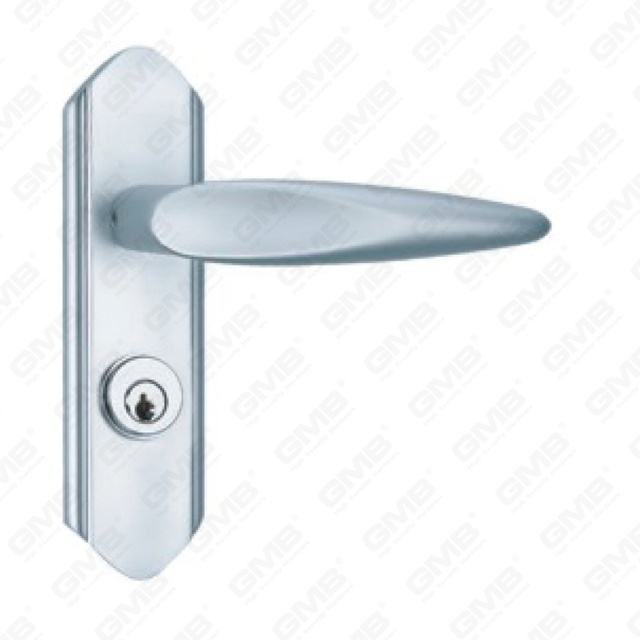 Poignée de porte en aluminium oxygénée sur plaque Poignée de porte en plaque (G376-G57)