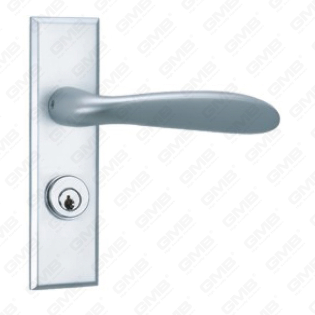 Poignée de porte en aluminium oxygénée sur plaque Poignée de porte en plaque (G365-G56)