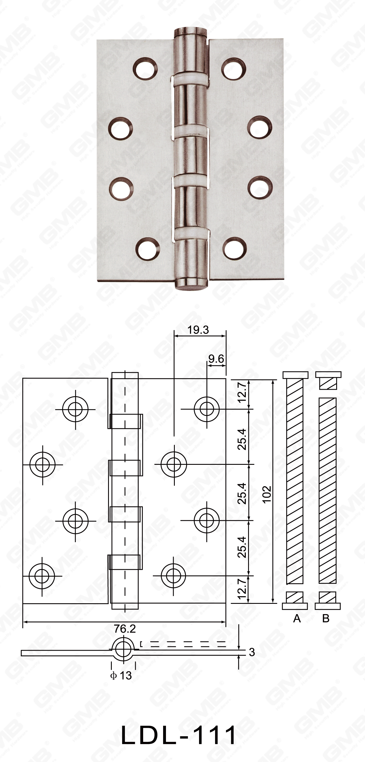 Charni&egrave;re en acier inoxydable Series_LDL-111-31