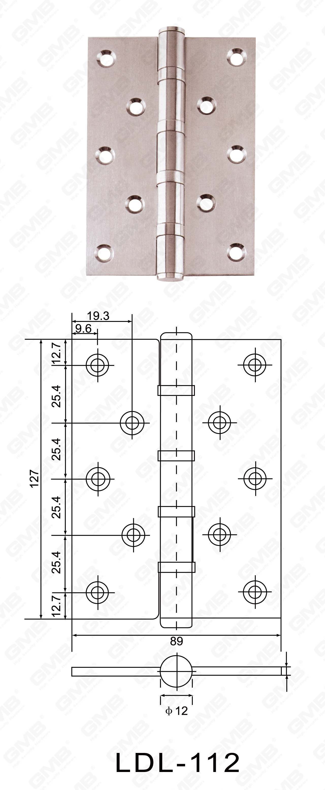 Charni&egrave;re en acier inoxydable Series_LDL-112-34