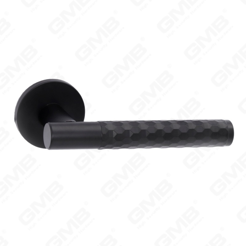 Nouvelle poignée de porte en aluminium de décoration de maison moderne sur rosace ronde