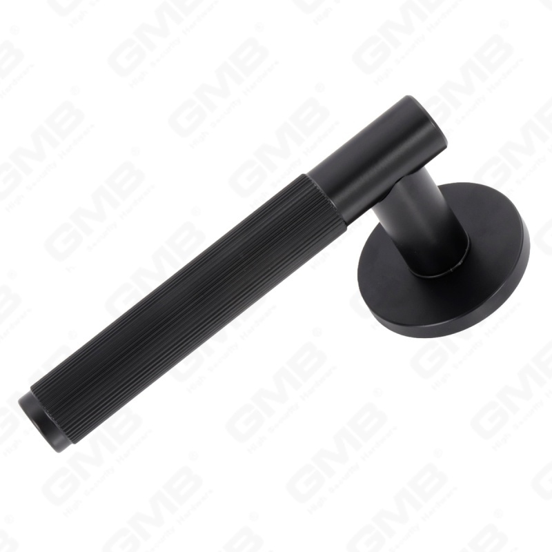 Nouvelle poignée de porte en aluminium de décoration de maison moderne sur rosace ronde