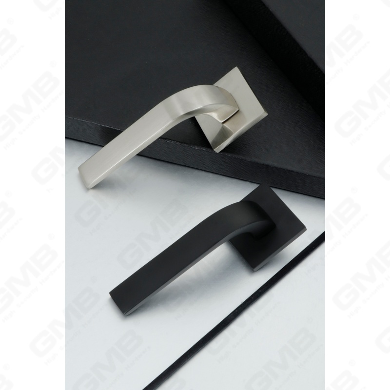 Nouvelle poignée de porte en aluminium de décoration de maison moderne sur rosace ronde