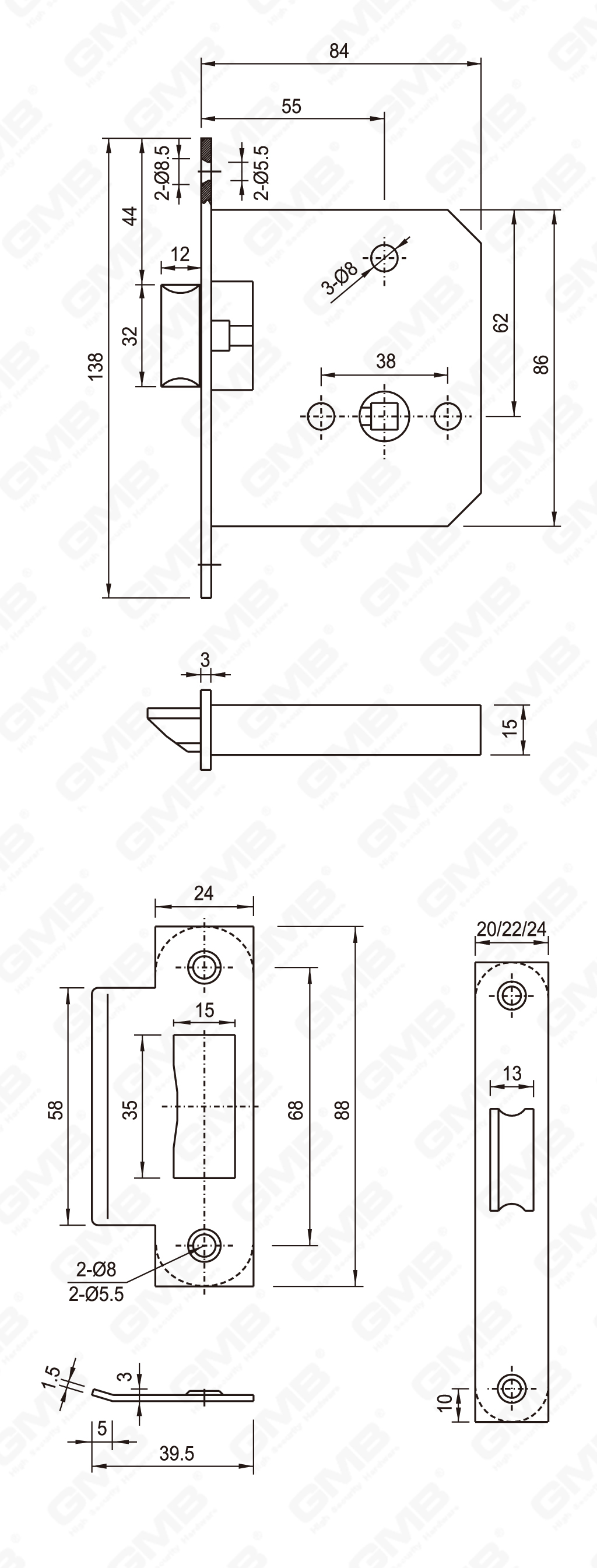 04 Serrure en acier inoxydable_55ZL-15