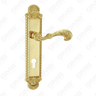 Poignée de porte Tirer la poignée de la quincaillerie de porte en bois Handle de verrouillage Handle de porte sur plaque pour mousse de mortelle par alliage zinc ou poignée de plaque de porte en acier (ZL915-Z75-GSB & GPB)