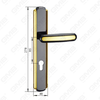 Poignée de porte Tirer la poignée de la quincaillerie de porte en bois Handle de verrouillage Poignée de porte sur plaque pour mousse de mortelle par alliage de zinc ou poignée de plaque de porte en acier (ZL90107-hg)