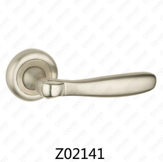 Poignée de porte en aluminium en alliage de zinc et rosace avec rosace ronde (Z02141)