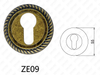 Poignée de porte en aluminium en alliage de zinc Zamak Rosette ronde (ZE09)