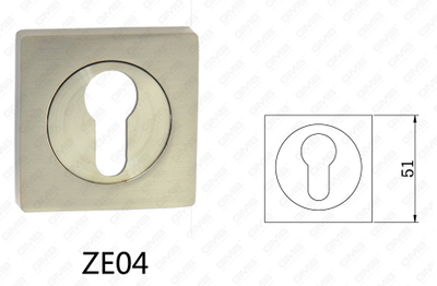 Rosette carrée de poignée de porte en aluminium d'alliage de zinc de Zamak (ZE04)
