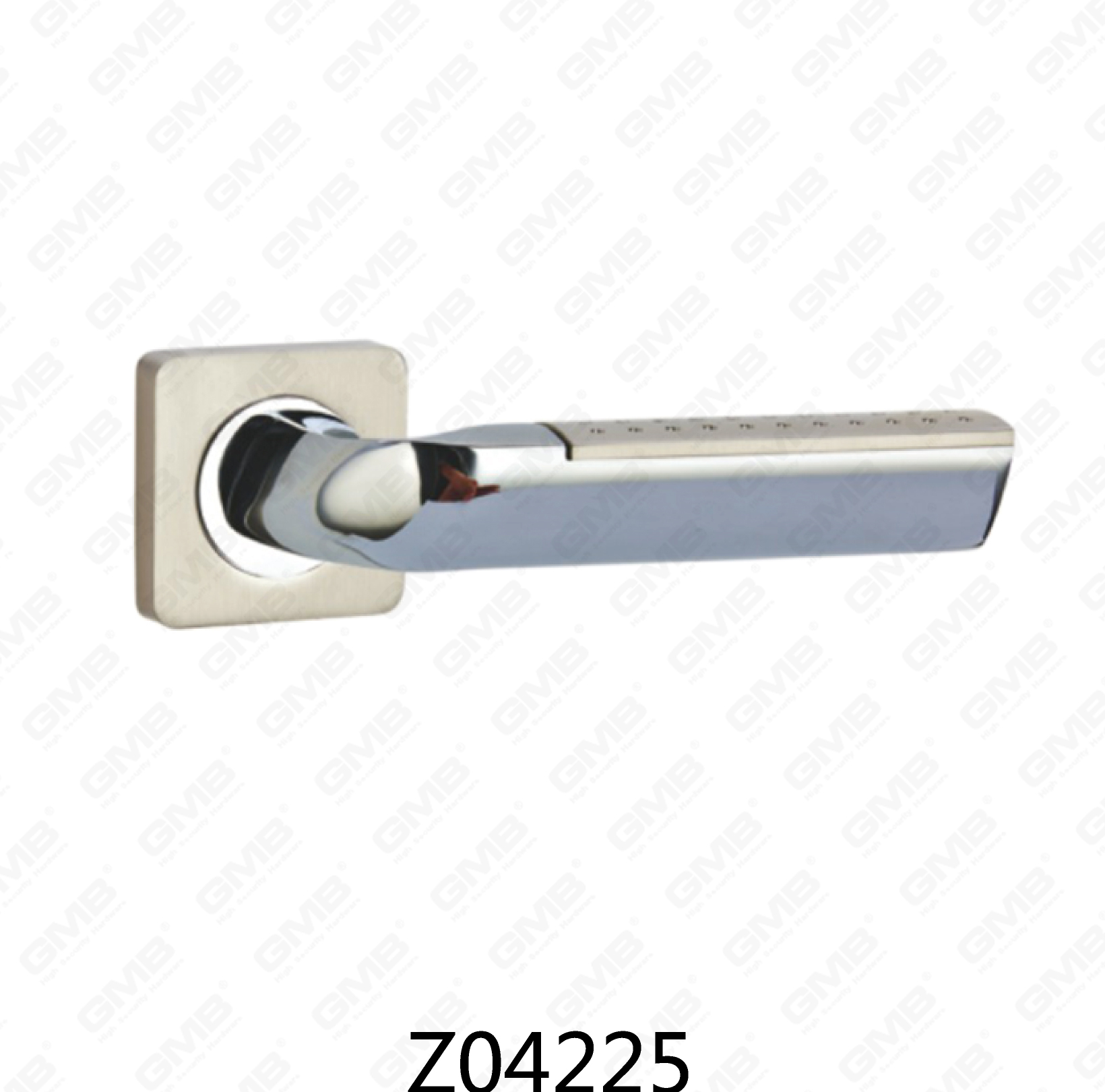 Poignée de porte en aluminium en alliage de zinc et rosace avec rosace ronde (Z04225)