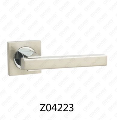 Poignée de porte en aluminium en alliage de zinc et rosace avec rosace ronde (Z04223)