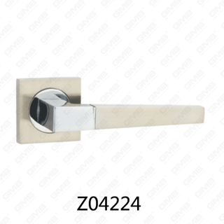 Poignée de porte en aluminium en alliage de zinc et rosace avec rosace ronde (Z04224)