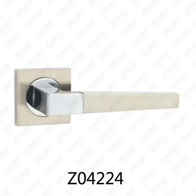 Poignée de porte en aluminium en alliage de zinc et rosace avec rosace ronde (Z04224)