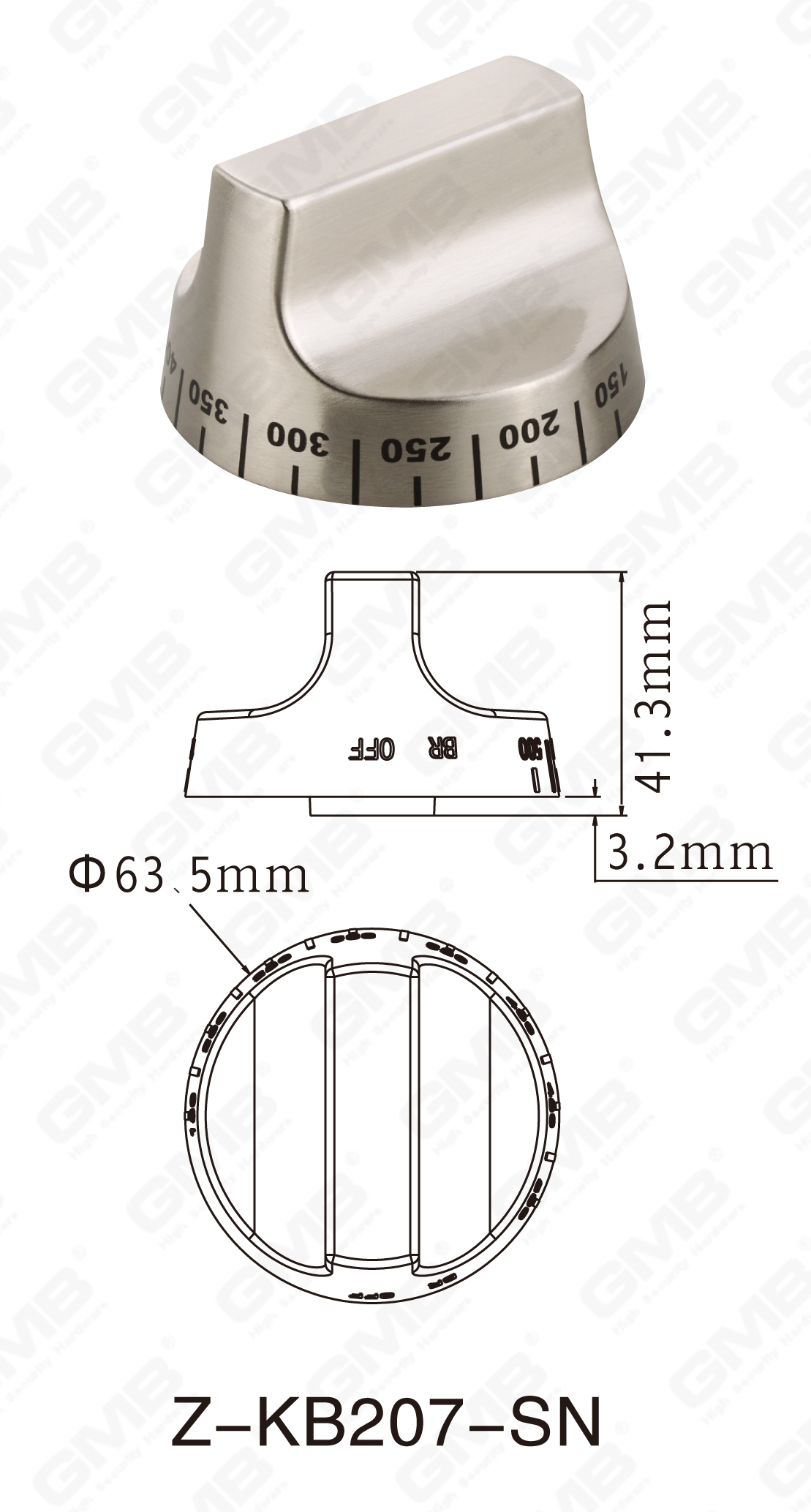 06 Handle en laiton _Z-KB207-CP-88