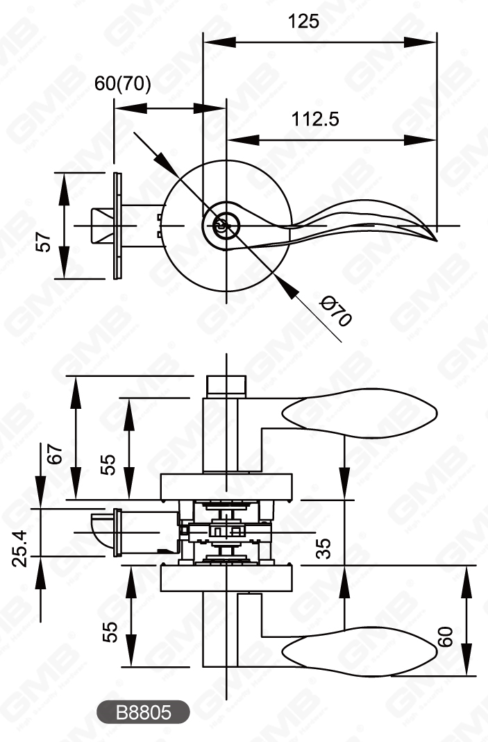02 Lock de levier tubulaire en service lourd s&eacute;rie 08