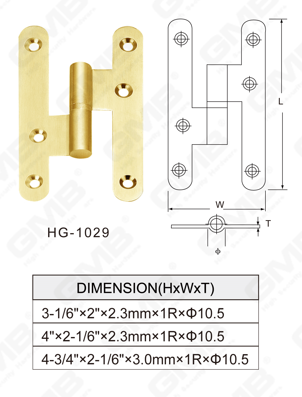 Charni&egrave;re en laiton Series_HG-1029-63