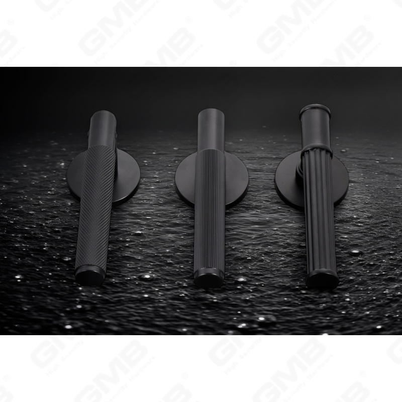 Nouvelle poignée de porte en aluminium de décoration de maison moderne sur rosace ronde