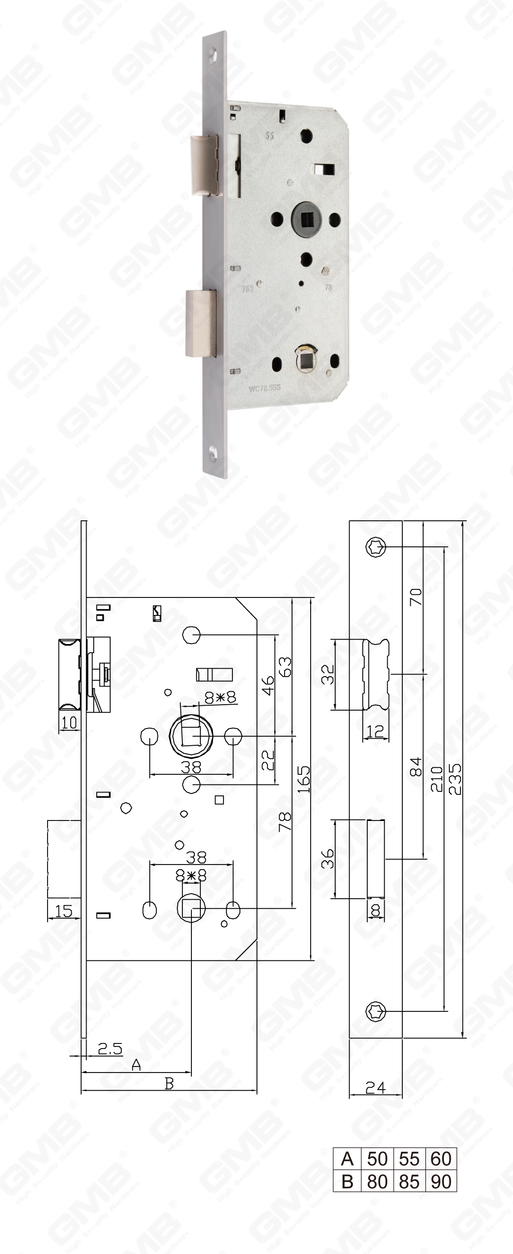 02 Serrure &agrave; mortaiser第二部分_WC78.50S-55S-60S-100