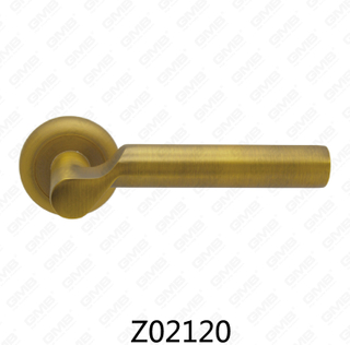 Poignée de porte en aluminium en alliage de zinc et rosace avec rosace ronde (Z02120)