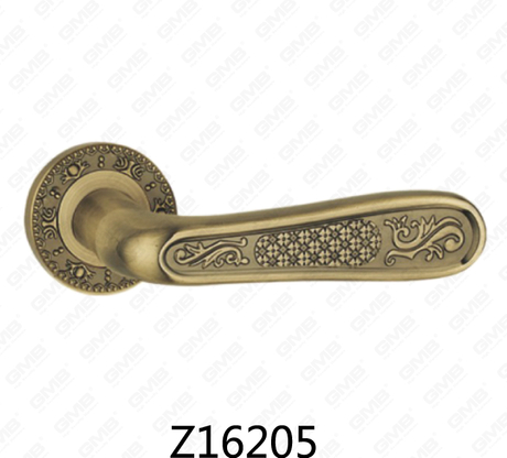 Poignée de porte en aluminium en alliage de zinc et rosace avec rosace ronde (Z16205)