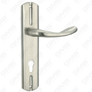 Poignée de porte Tirer la manche de porte en bois Handle de verrouillage Poignée de porte de porte sur plaque pour mousse de serrure à mortaise par alliage de zinc ou poignée de plaque de porte en acier (L829-Z66-N)