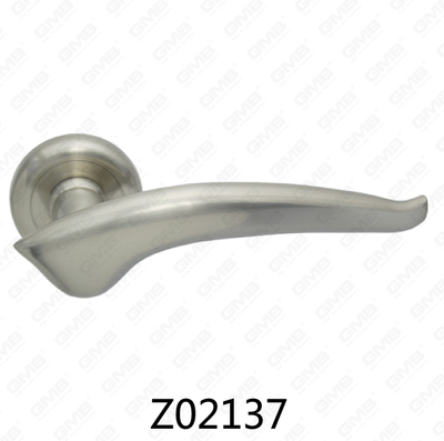 Poignée de porte en aluminium en alliage de zinc et rosette avec rosette ronde (Z02137)