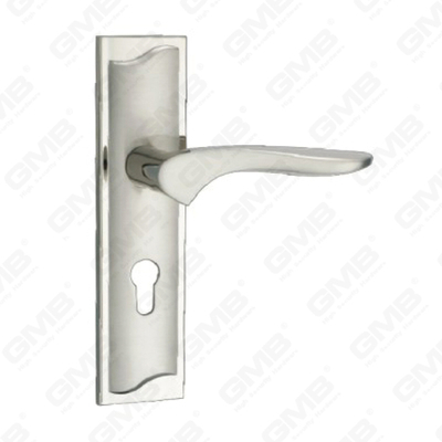 Poignée de porte Tirer la manche de porte en bois Handle de verrouillage Poignée de porte de porte sur plaque pour la mousse de serrure à mortaise par alliage de zinc ou poignée de plaque de porte en acier (ZM58918-K)