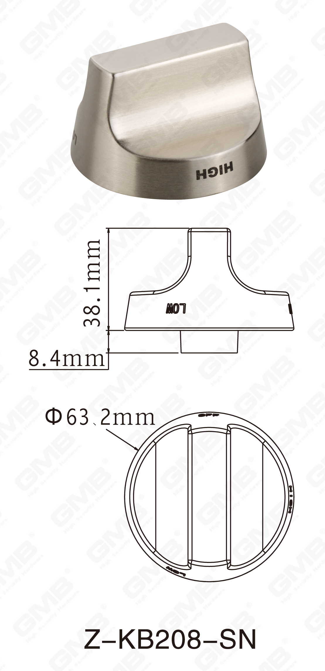 06 Handle en laiton _Z-KB208-CP-90