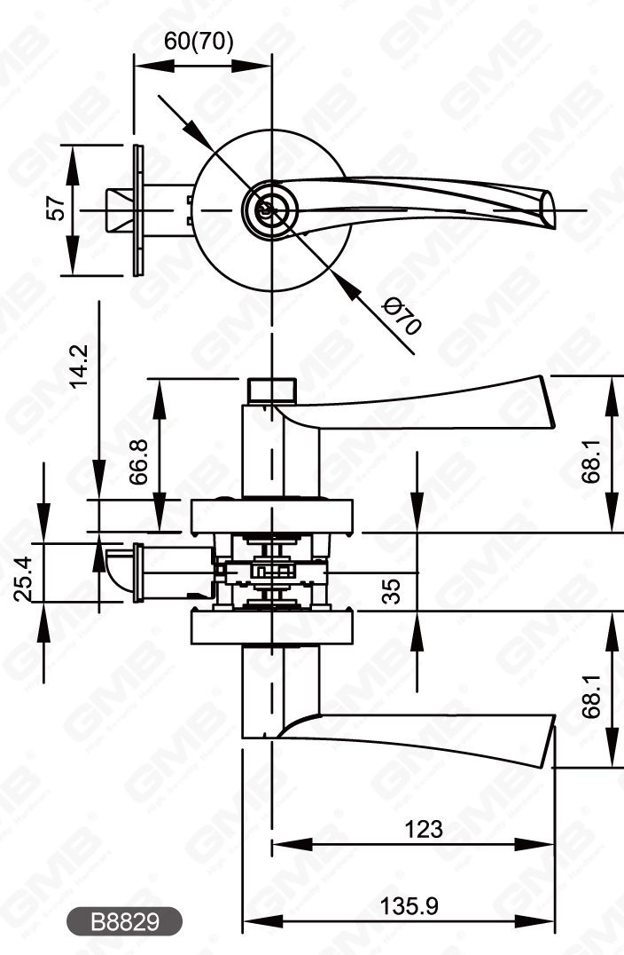 02 Serrure &agrave; levier tubulaire robuste s&eacute;rie-40