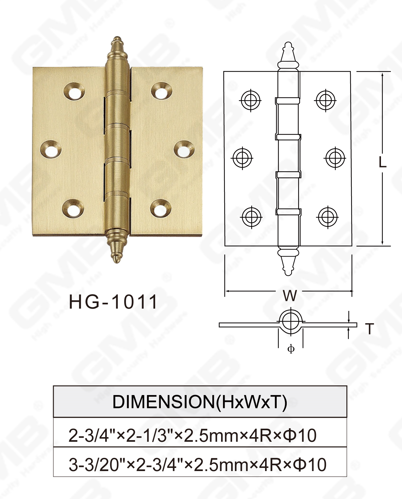 Charni&egrave;re en laiton Series_HG-1011-27