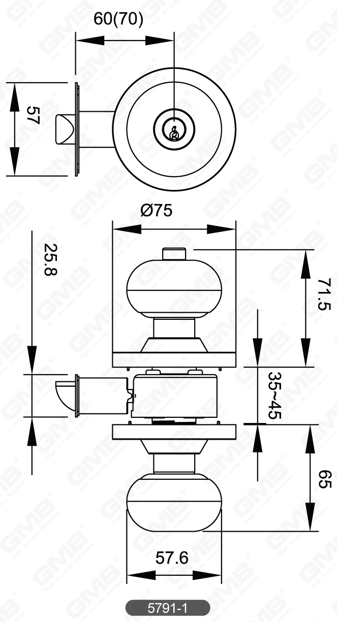 05 Serrure &agrave; bouton cylindrique s&eacute;rie-06