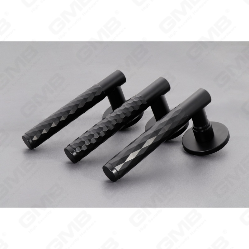 Nouvelle poignée de porte en aluminium de décoration de maison moderne sur rosace ronde