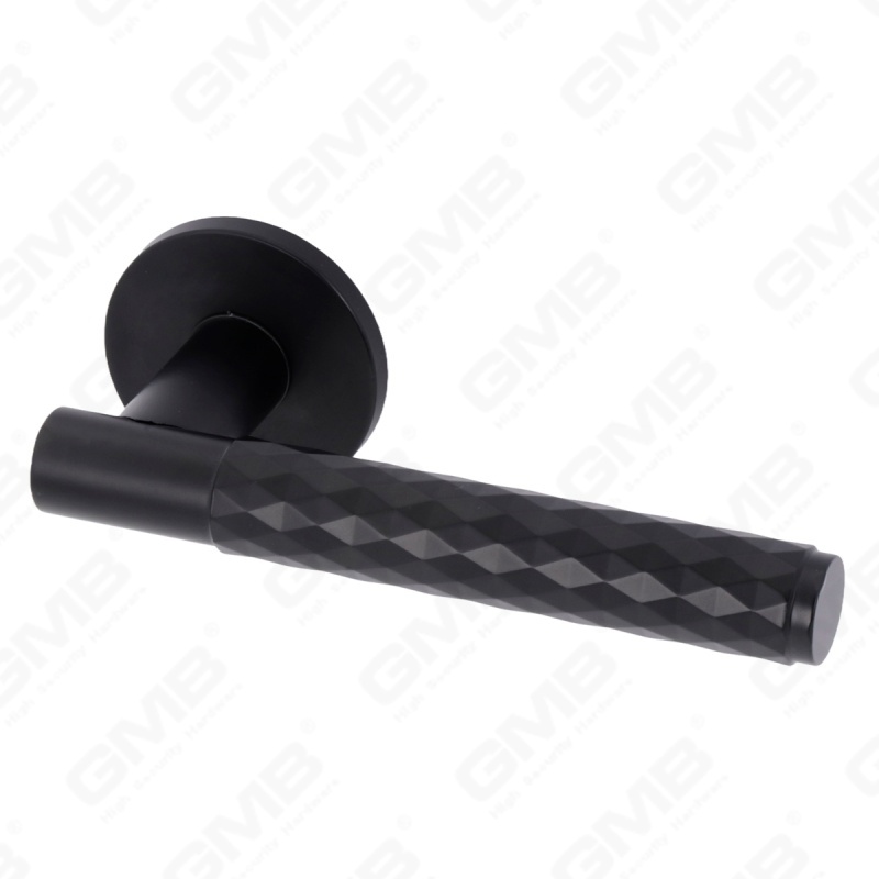 Nouvelle poignée de porte en aluminium de décoration de maison moderne sur rosace ronde