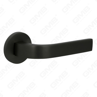 Nouvelle poignée de porte en aluminium de décoration de maison moderne sur rosace ronde