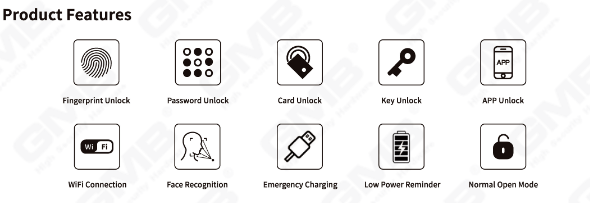 Empreinte digitale haute sécurité / carte RFID / WiFi / Tuya / TT App / avec caméra Intelligent anti-PEP Digital Smart Door Lock (830)