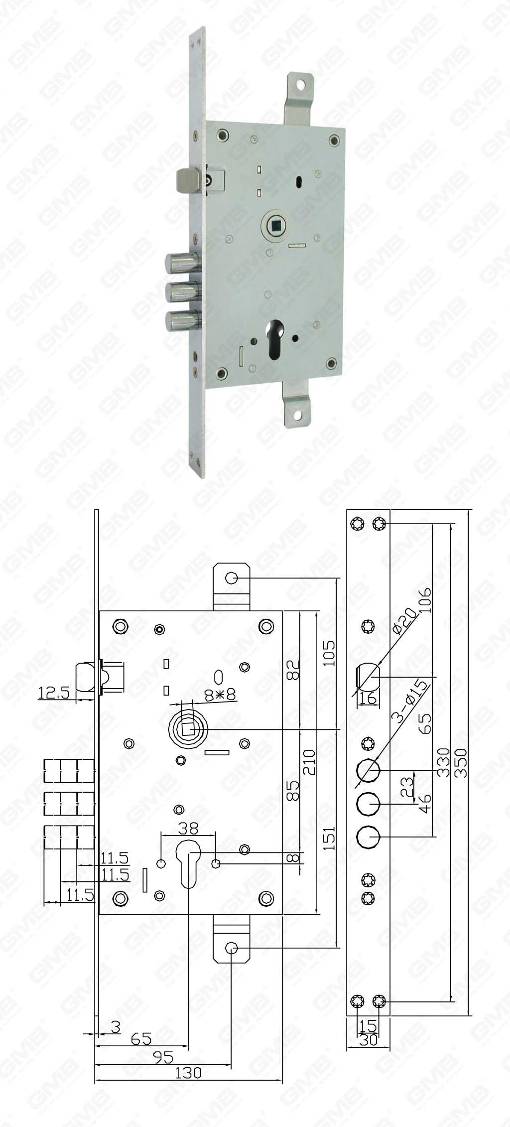 01 Serrure &agrave; mortaiser haute s&eacute;curit&eacute;_352RL-46