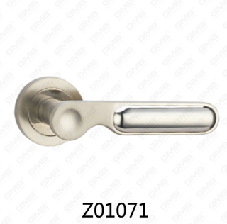 Poignée de porte en aluminium en alliage de zinc et rosette avec rosette ronde (Z01071)