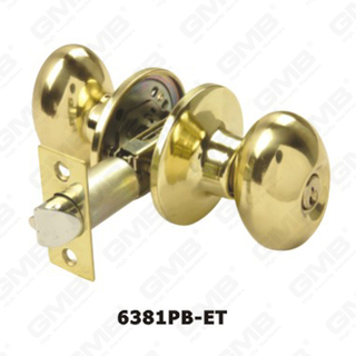ANSI Standard Tubular Knob Lock Series Square Drive Spindle Key Kebular Bouton Lock (6381PB-ET)