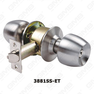Rencontre avec ANSI A156.2 Grade 3 Bouton cylindrique Lock tubulaire (3881SS-ET)