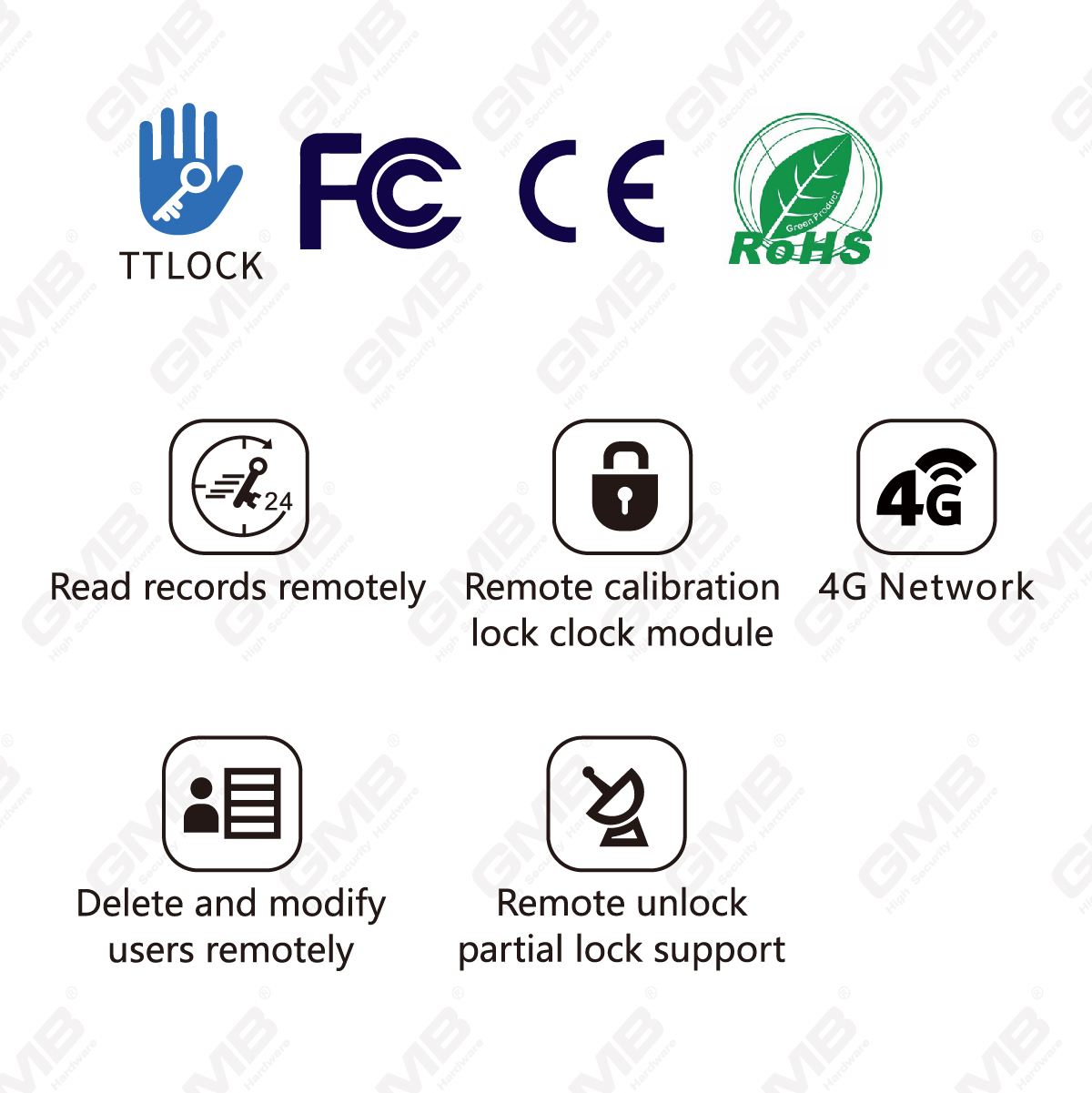 G4 TTLOCK Gateway Tthotel Smart Gateway 4G Réseau WiFi Hub Remote Déverrouille Smart Home Door Lock (G4)