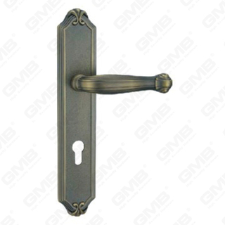Poignée de porte Tirer la manche de porte en bois Poignée de verrouillage Handle de porte de porte sur plaque pour mousse de serrure à mortaise par alliage de zinc ou poignée de plaque de porte en acier (ZL903-Z41-Dab)