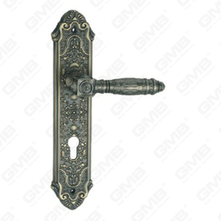 Poignée de porte Tirer la poignée de la quincaillerie de porte en bois Handle de verrouillage Handle de porte sur plaque pour la mousse de serrure à mortaise par alliage de zinc ou poignée de plaque de porte en acier (ZL919-E08-Dab)