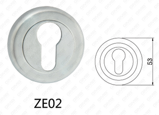 Poignée de porte en aluminium en alliage de zinc Zamak Rosette ronde (ZE02)