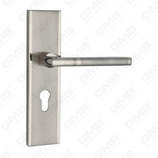 Poignée de porte Tirer la manche de porte en bois Handle de verrouillage Poignée de porte de porte sur plaque pour la mousse de verrouillage par alliage de zinc ou poignée de plaque de porte en acier (CM581-C25-K)