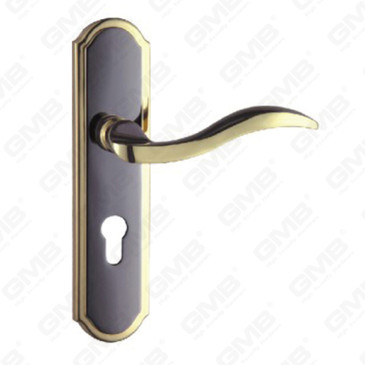 Poignée de porte Tirer la poignée de la quincaillerie de porte en bois Handle de verrouillage Handle de porte sur plaque pour mousse de serrure à mortaise par alliage de zinc ou poignée de plaque de porte en acier (ZM59176-hg)