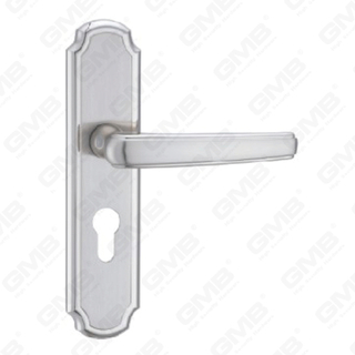 Poignée de porte Tirer la manche de porte en bois Handle de verrouillage Poignée de porte de porte sur plaque pour mousse de serrure à mortaise par alliage de zinc ou poignée de plaque de porte en acier (ZM60715-K)