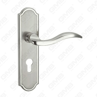 Poignée de porte Tirer la manche de porte en bois Handle de verrouillage Poignée de porte de porte sur plaque pour la mousse de serrure à mortaise par alliage de zinc ou poignée de plaque de porte en acier (CM591-C76-K)